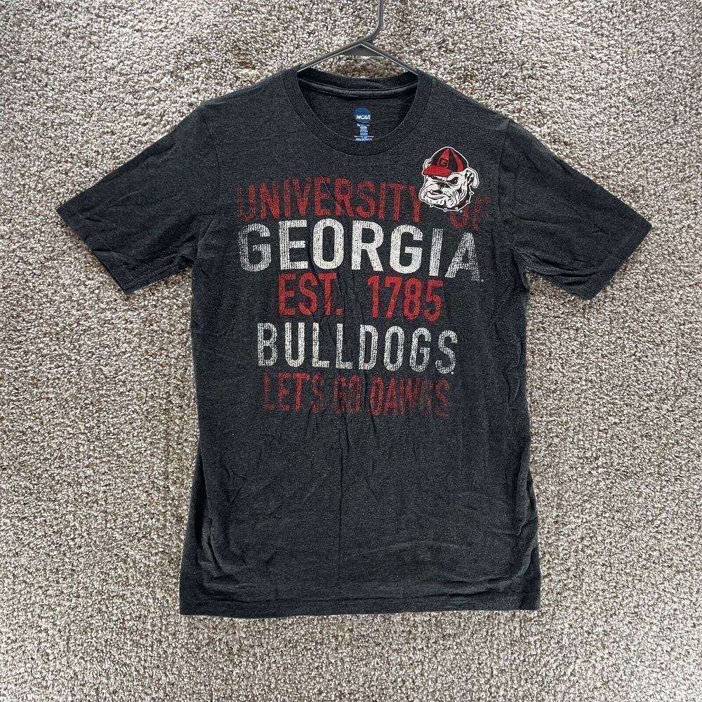 Georgia Bulldogs Shirt Adult Small Gray Short Sleeve NCAA Football Casual‎ Mens